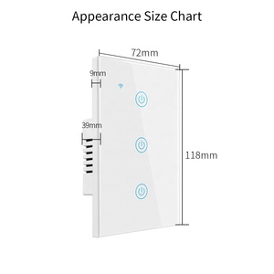 Thông minh chuyển đổi ánh sáng màu đen Wifi Tempered Glass Bảng điều chỉnh cảm ứng chuyển đổi ánh sáng với <span class=keywords><strong>LED</strong></span> chỉ số chúng tôi tiêu chuẩn tường chuyển đổi tương thích - Product Image 5