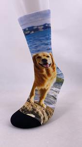 Drôle Chien Chat Animal Chiot Cadeau Visage Imprimé Photo Votre Propre Texte logo Nouveauté Cadeau Image Funky Fun Crazy Lover Chaussettes - Product Image 3