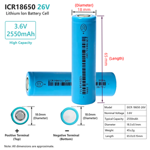 Batería de Iones de Litio Victpower ICR1860-26V 18650 de 2550 mAh de Alta Capacidad, Más de 1000 Ciclos, Recargable para Electrónica de Consumo - Product Image 3