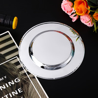 Assiettes de présentation rondes de luxe de 6 pouces en acier inoxydable, réutilisables, pour mariage, vente en gros