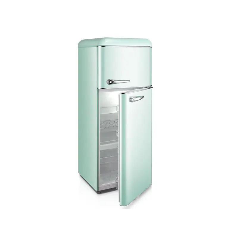 Smad çift kapı en iyi dondurucu renkli Vintage Retro buzdolabı buzdolabı