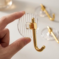 Kait Tempel Akrilik Multifungsi Mewah, Perekat Kuat Bebas Paku untuk Menggantung Pakaian di Pintu Kamar Mandi dan Ruang Tamu