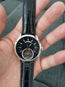 Montre mécanique de luxe pour homme avec tourbillon, cadran creux double face de 42,5 mm, cadran classique en spirale, verre saphir - Product Image 5