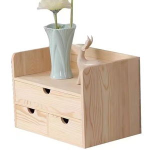 Wooden <b>Drawer</b> <b>Storage</b> <b>Box</b> Rectangle 6 Inch Standing Type Jewelry Cosmetic Organizer Desktop Organizer - Product Image 4