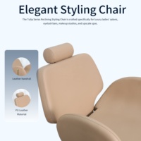 Fauteuil de Salon de Luxe Inclinable pour Femme avec Repose-Pieds Doré Autonome, Design Coquille, Idéal Maquillage, Cils, Tatouage – Vente Directe Usine