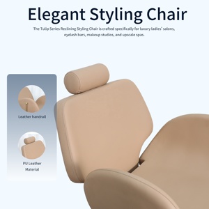 Fauteuil de Salon de Luxe Inclinable pour Femme avec Repose-Pieds Doré Autonome, Design Coquille, Idéal Maquillage, Cils, Tatouage – Vente Directe Usine - Product Image 3