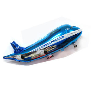 Palloncino a forma di aereo di linea di colore rosso blu per bambini decorazione di compleanno pavimento galleggiante in pellicola di alluminio palloncino - Product Image 5