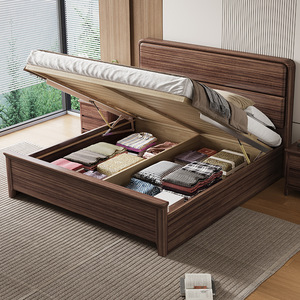 เตียงไม้โรสวูดแบบแท่น ประหยัดพื้นที่ ห้องนอนทันสมัย เตียงคู่ - Product Image 4