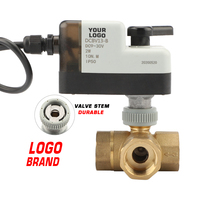 Vanne à boisseau sphérique électrique bidirectionnelle en laiton DN15 avec actionneur solénoïde à commande manuelle DC12V-24V AC110V-230V 0-10 bars OEM