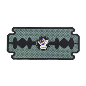Custom Logo <b>Silicone</b> PVC Barber Mat Rubber Salon <b>Tool</b> Mat Non Slip Heat Resistant Clipper Pad Styling Workstation Organizer Mat - Product Image 1