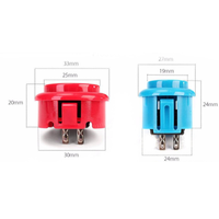 Boutons poussoirs de type clip à prix d'usine, boutons poussoirs d'arcade pas chers, interrupteurs de boutons poussoirs de 30 mm pour console de jeu d'arcade de combat
