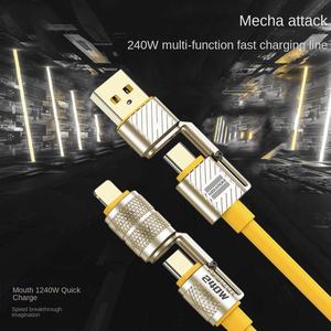 Cavo Dati Quattro-in-Uno da 240W per Ricarica Rapida, Compatibile con Connettori Type-C per iPhone 15, Supporta Trasferimento Dati Veloce - Product Image 4