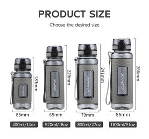 Bouteille d'eau réutilisable Tritan 800 ml avec infuseur à thé et logo personnalisé UZSPACE, idéale pour la consommation directe, les voyages et la rentrée scolaire - Product Image 1