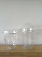 Gobelets à parfait en plastique transparent recyclables de 12 oz avec insert et couvercles en dôme sans trou, 50 ensembles, sans fuite, pour le petit-déjeuner et les collations