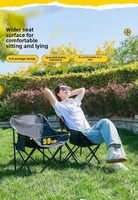 Ensemble de meubles de camping pliables portables d'extérieur : 6 chaises lune avec table pliante pour pique-nique, plage, voyage, randonnée