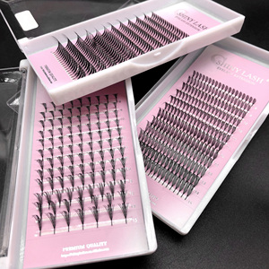 Logo personnalisé Bande Dessinée Ailes Cils Importés PBT Matériel Pré Fanned Lash Extensions Private Label Volume Fan Lashes - Product Image 4