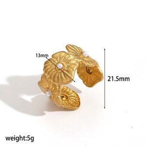 Flower Shape <b>Titanium</b> Steel <b>Ring</b> For Women Hollow Design Gift Jewelry Geometric Pattern TR4485 - Product Image 5