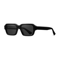 Lunettes de soleil polarisées rectangulaires noires avec logo personnalisé, monture épaisse vintage, mode pour hommes et femmes avec protection UV
