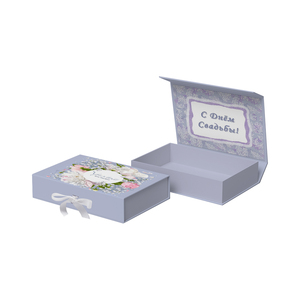 Boîte cadeau en carton pliable de luxe avec logo personnalisé pour robes, perruques, t-shirts, chaussettes, fourrures, fermeture magnétique, ruban en feuille métallisée - Product Image 2