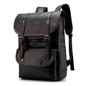 Sac à dos pour homme, tendance rétro, pour ordinateur portable, voyage, grande capacité, imperméable, en cuir - Product Image 2