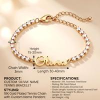 Bracelet personnalisé avec nom, plaque nominative réglable, fermoir mousqueton, délicat, à porter au quotidien, cadeau pour elle, femme, maman, anniversaire