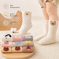 Chaussettes en coton pour bébé, sans couture, à revers souple, respirantes, non compressives, pour l'automne, pour bébés garçons et filles, mi-mollet, douces