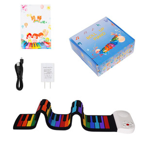 <span class=keywords><strong>Piano</strong></span> Portátil Plegable Multifuncional de 49 Teclas, Estilo Arcoíris, Instrumento Musical Educativo Colorido <span class=keywords><strong>para</strong></span> Niños - Product Image 2