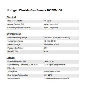 Sensor de Gas Membrapor No2/M-100, Electroquímico de 3 Electrodos, 0-100 ppm, para Detectores Portátiles - Product Image 2