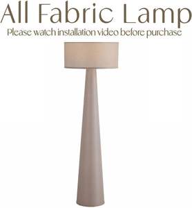 SIMIG элегантный Taupe 59 "высокий стоячий СВЕТОДИОДНЫЙ торшер с абажуром из льняной ткани для гостиной спальни или офиса - Product Image 2