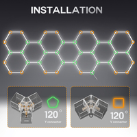 Lumière de garage LED hexagonale en nid d'abeille à économie d'énergie de haute qualité, utilisée pour le plafond du garage, l'atelier de lavage