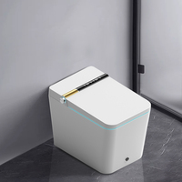 WC intelligent automatique à siège carré, avec télécommande, drainage en P, siège chauffant, en céramique, à poser au sol, prix usine Chine