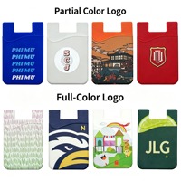 Portefeuille intelligent adhésif personnalisé pour téléphone portable, en silicone, avec logo, pour cartes de crédit, pochette, étui, poche