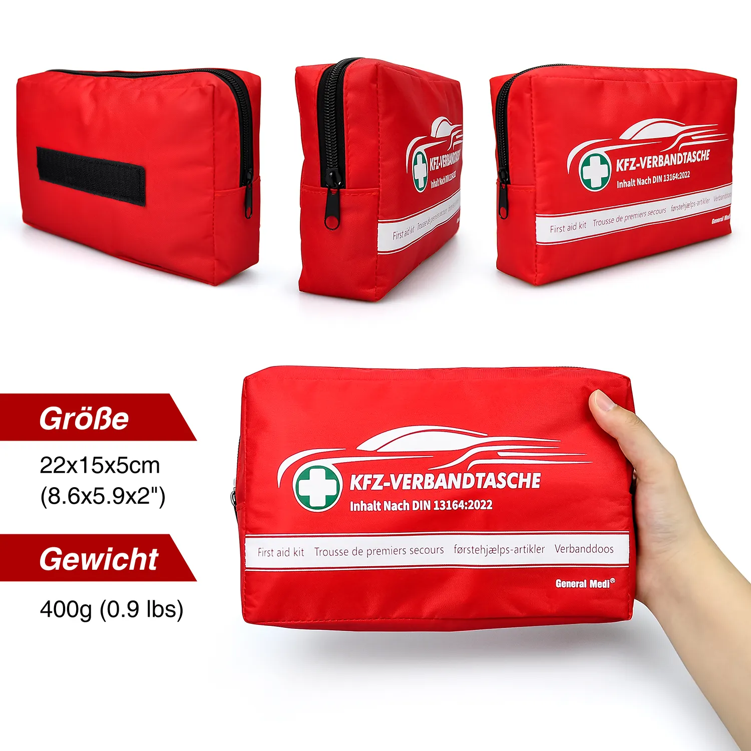 DIN 13164 Precio competitivo Oem Kit de emergencia para coche Bolsa de primeros auxilios Kit de herramientas de emergencia Kit de asistencia de emergencia en carretera para coche