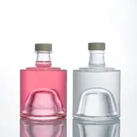 Mini botella apilable redonda de 250ml, 375ml, para licor, Vodka, whisky, vino