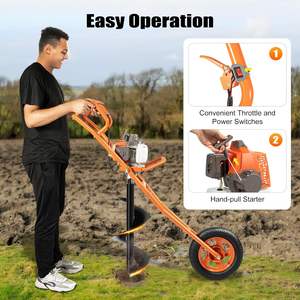 63cc Paalgat <span class=keywords><strong>Digger</strong></span> Kruiwagen 2-takt Gas Aangedreven Hand Duw Aarde Vijzel Gas Aangedreven Post Gat <span class=keywords><strong>Digger</strong></span> Tuinboom Planten - Product Image 2