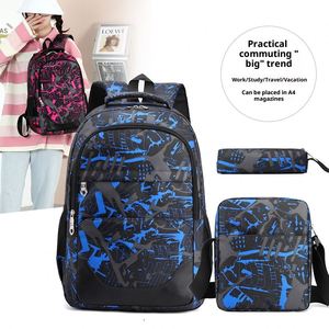 New Student Schoolbag <b>Backpack</b> College Unisex Three-Piece Set Oxford Material 20-35L Large Capacity Travel <b>Backpack</b> Set - Product Image 3