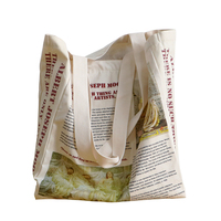 HOSHOM Sac en coton biologique imprimé de haute qualité personnalisé Sac fourre-tout en toile pour épicerie Sac fourre-tout en tissu à fermeture éclair pour le marché