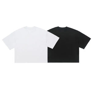 250g di cotone 100% in bianco tinta unita oversize <span class=keywords><strong>maglietta</strong></span> corta di lusso personalizzato il tuo marchio Streetwear da uomo T-Shirt - Product Image 5