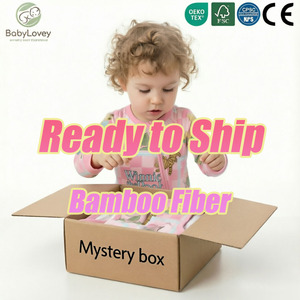 Babylovey di Stock Boutique Jumpsuit Bayi Perempuan untuk Bayi dengan Detail Ruffle dan Desain Cetak Kartun dari Kain Bambu Lembut - Product Image 1