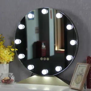 Runde Farb temperatur einstellung LED Makeup Touch Sensor Hollywood Kosmetik spiegel