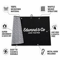 Custom Microfiber Waffle Golf Towel 30pcs Low MOQ Quick Dry Absorbent with Logo Printing