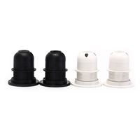 Douille de lampe vintage CE E27 en plastique noir et blanc pour ampoule à vis, vente en gros