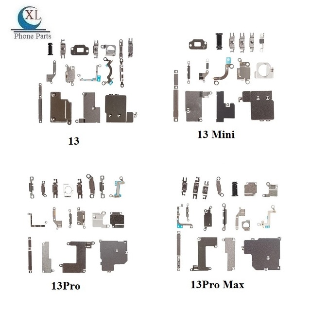 For iPhone 11 14 12 13 Mini Pro Max 14Plus X Xr Xs Max Full Inside Small Metal Holder Bracket Parts Shield Plate Set Kit+Screw