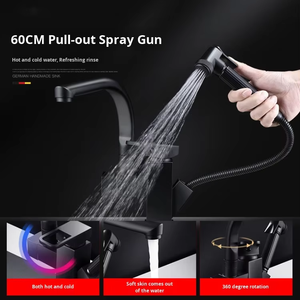 Modern Dual <strong>Handle</strong> Pull-Out <strong>Kitchen</strong> <strong>Faucet</strong> Hot and Cold Brass Sink <strong>Faucet</strong> with Rotatable Robot Spray Gun Wholesale - Product Image 3