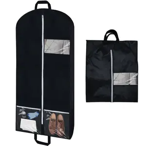 Cepler ile giysi giysi kılıfı asılı için takım çantası ve seyahat için takım elbise kullanımlık giysi çantası için taşıma kolları