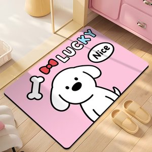 Alfombra de suelo con diseño de perro de dibujos animados Yongjin, de 38x58cm, 48x78cm, 58x88cm, de tierra de diatomeas, para entrada, dormitorio, sala de estar - Product Image 4