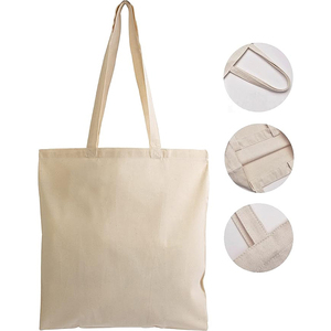 Hot Bán Tái Chế 100% Tự Nhiên Bông Tote Túi Vải Trống Bông Tay Vải Mua Sắm Túi Với Biểu Tượng Tùy Chỉnh - Product Image 4