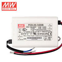 Original Mean Well PCD-25 Series 25W Switching Power Supply AC Dimmable LED Power Supply Tegangan Output Tunggal 12V/24V/36V/58V