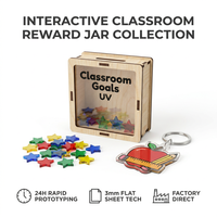 Pot à récompenses personnalisé en contreplaqué avec jetons en acrylique |   Objectifs interactifs pour la salle de classe |   Cadeau éducatif en gros en vrac 2026 imprimé UV