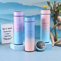 Termo Inteligente Moderno y Portátil de 500 ml, Doble Capa de Acero Inoxidable, Diseño Degradado, para Negocios